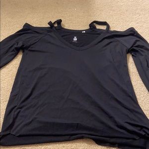 Black shirt with cold shoulder cut outs